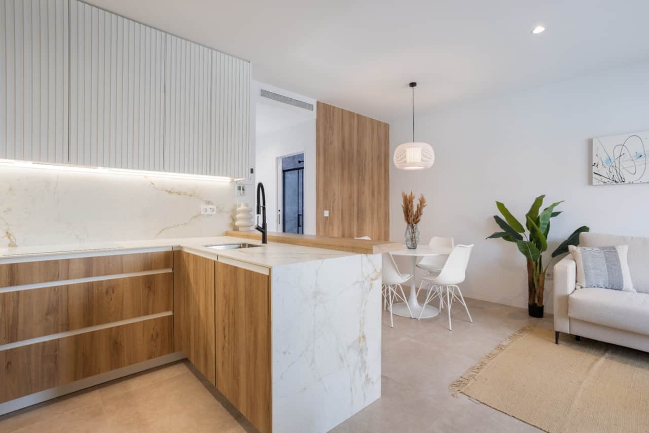 Kitchen and living room
