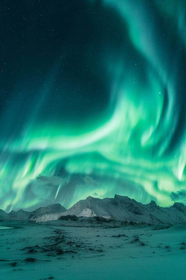 The northern lights season has started- this is from a beach in Lofoten. 