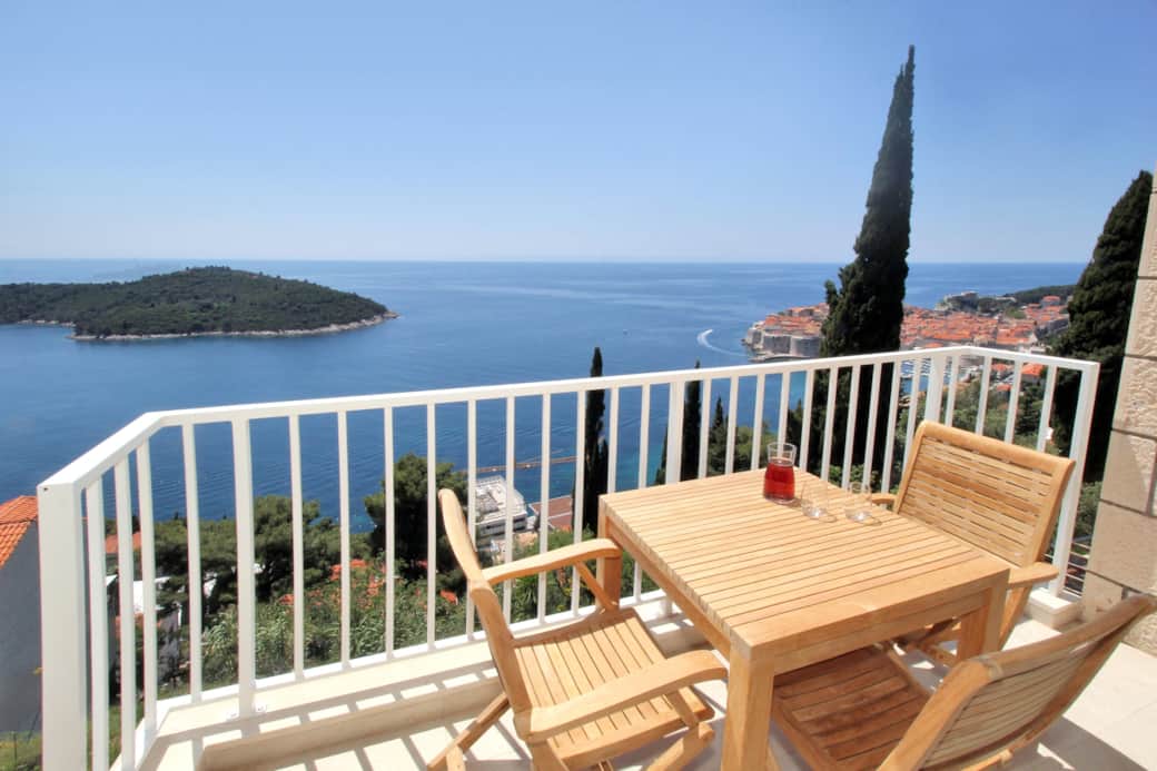 The view from the balconies encompasses Lokrum island, Dubrovnik's old town and the surrounding sea.
