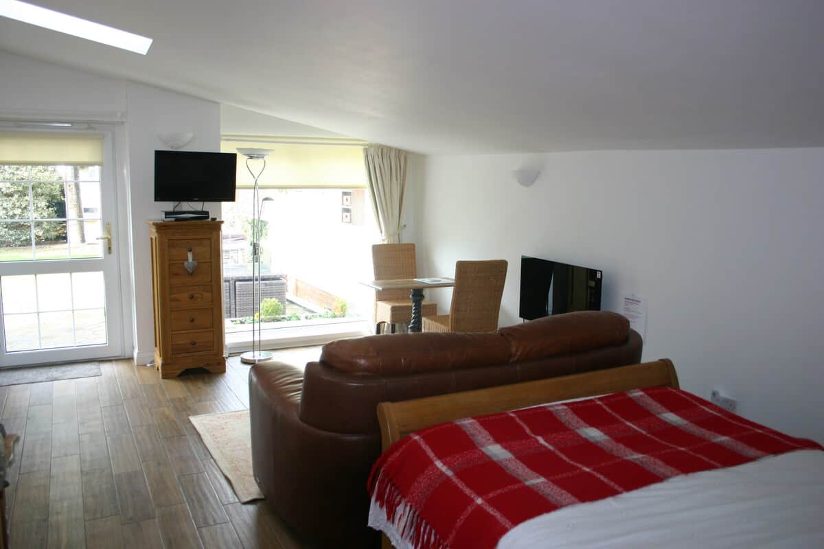 View from bed to enclosed garden with private entrence