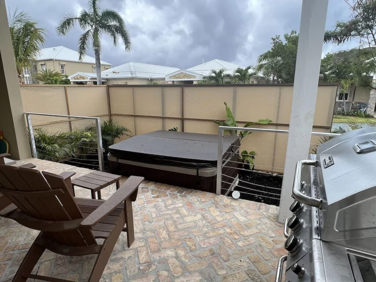 Main Patio with Hot tub and grill