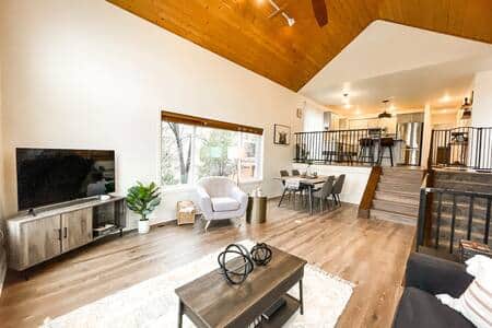 Living room and dining room.