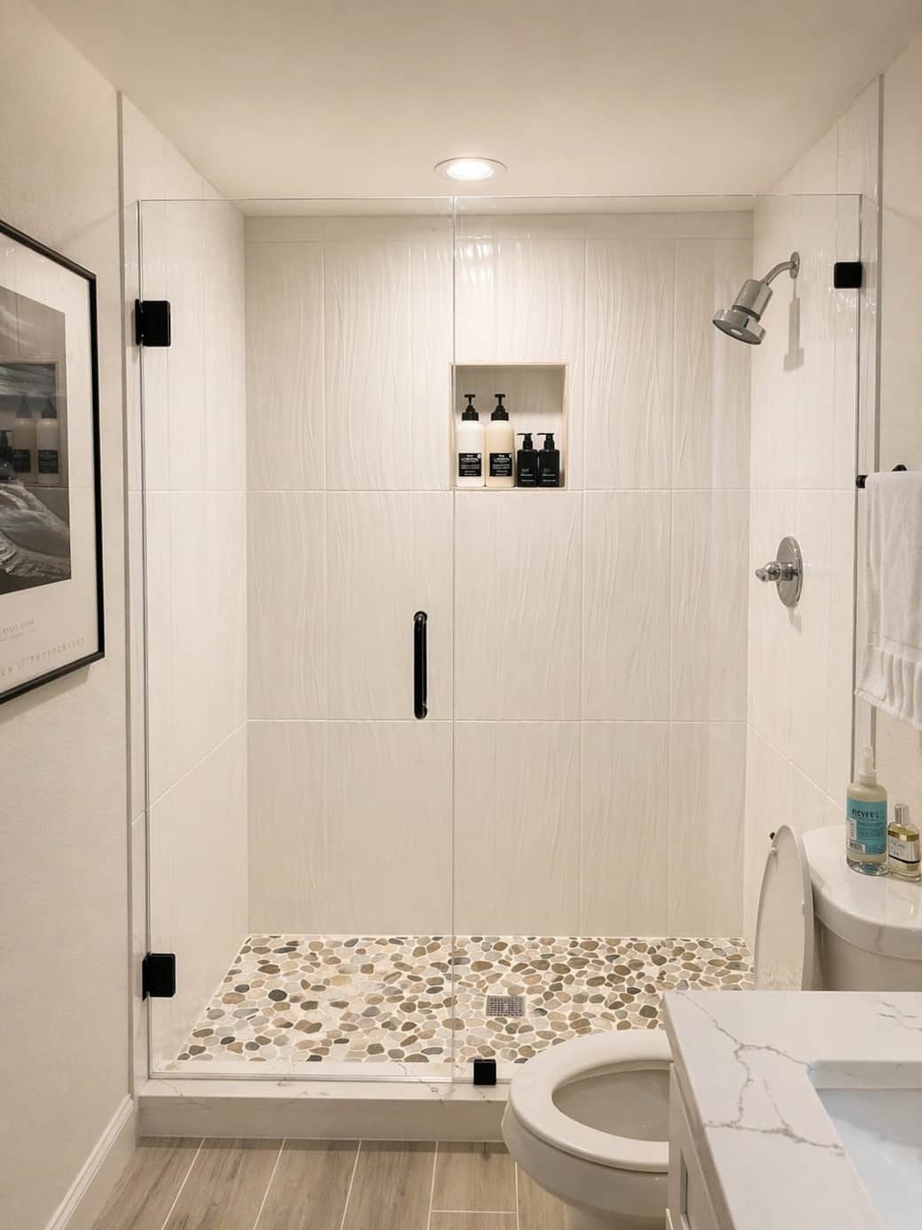 Our showers at Caviar on Pine are elevated with Jolie filtered showerheads, designed to reduce impurities for healthier hair and smoother skin. Purified shower water is an everyday luxury that turns your routine into a refined, feel-good ritual.