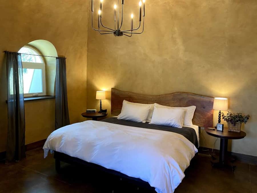 Luxurious live-edge headboard bed