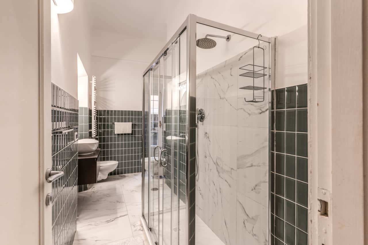 Bathroom 1 with a walk-in shower