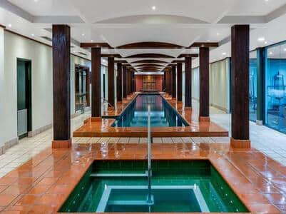 Huge indoor heated pool and spa