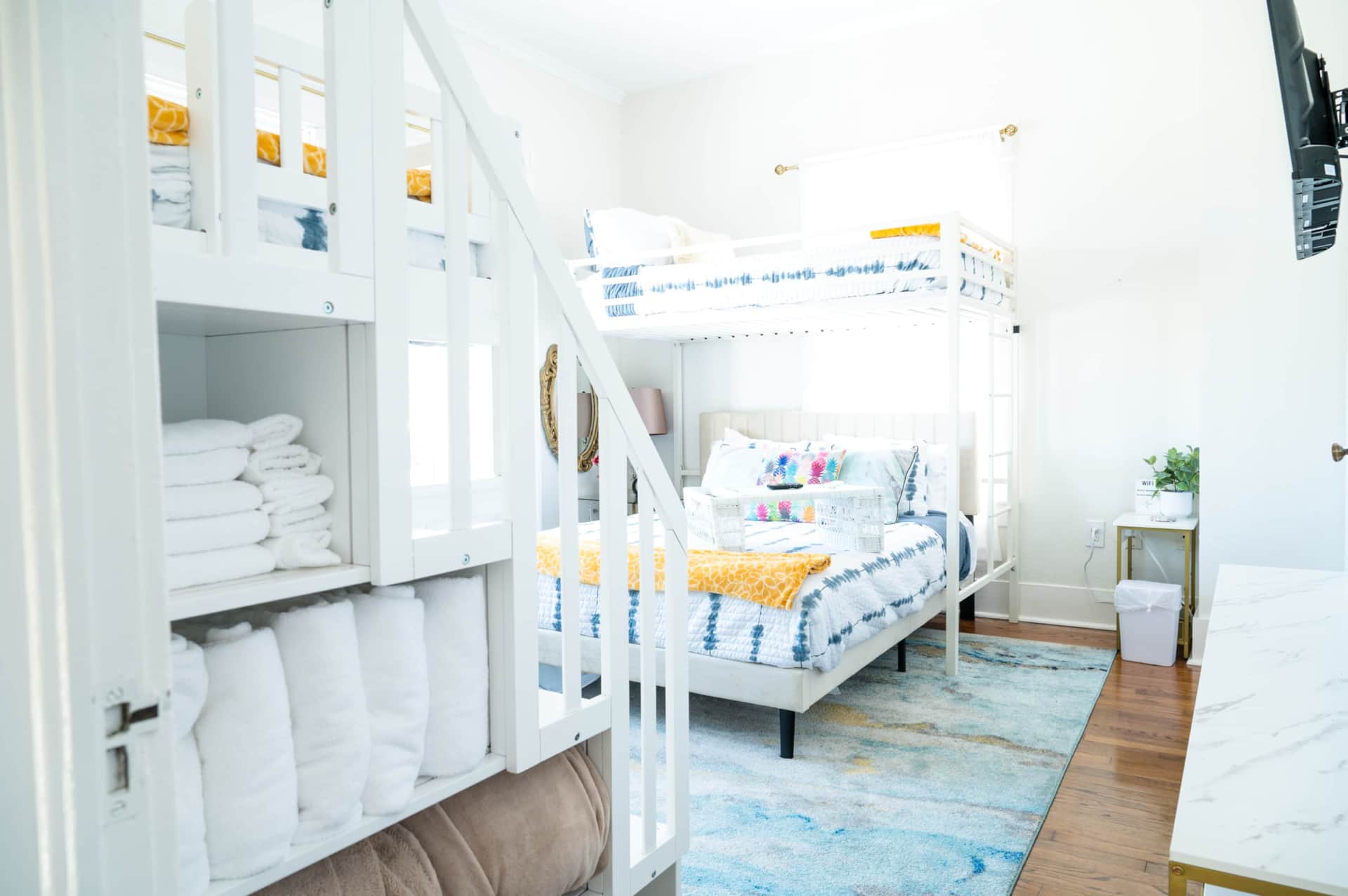 Kids’ bunkroom at the Galveston beach house.