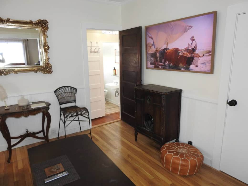 TV room with couch and coffee table