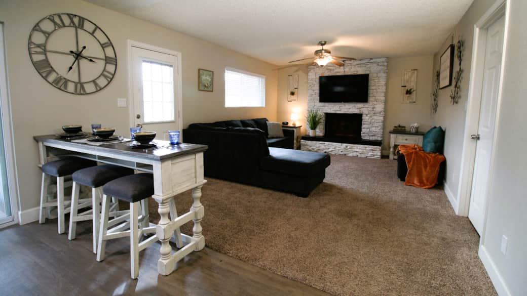 Sit and eat while you watch the local game or your favorite shows on your streaming services.