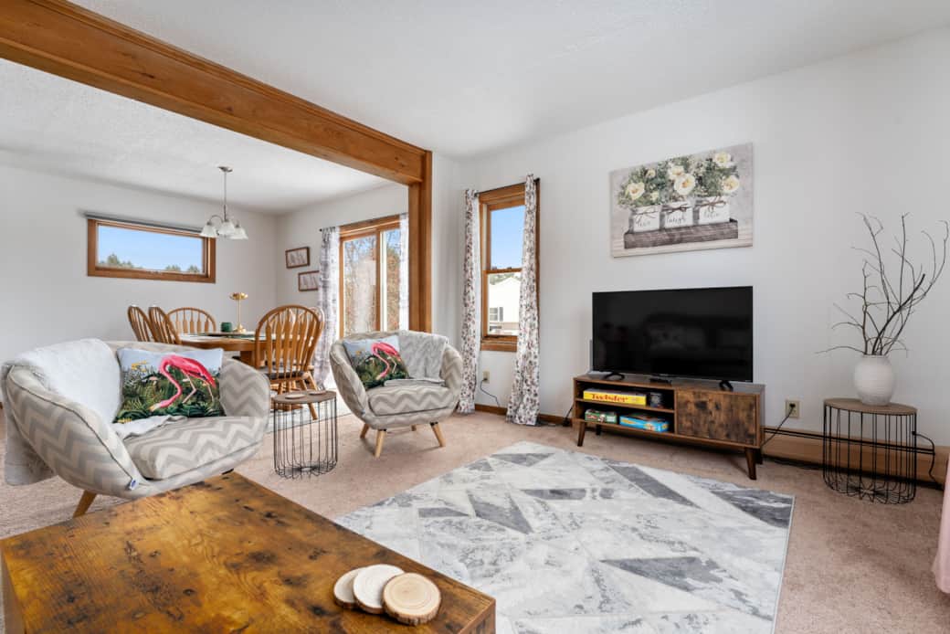 Living room and Dining room
