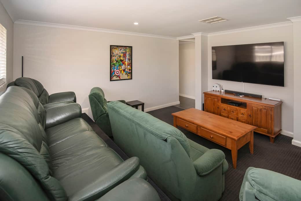 Huge 75 inch TV in home theatre with all streaming apps - just log in with your own subscriptions Huge 75 inch TV in home theatre with all streaming apps - just log in with your own subscriptions