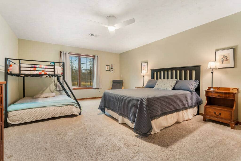 Bedroom 3 with queen bed and bunk-lower bunk is a full mattress