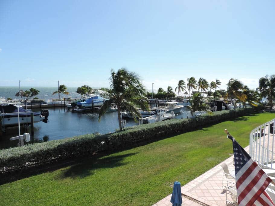 Backyard overlooking Marina and Atlantic Ocean.
