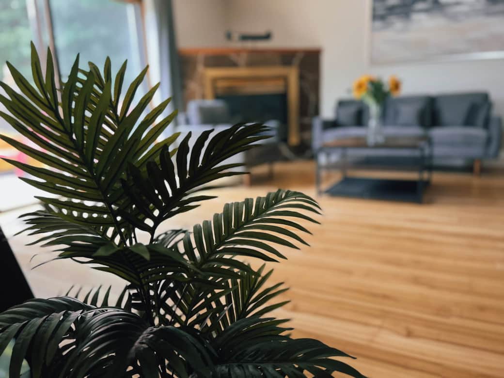 Living space with fireplace when it gets a little cold at night