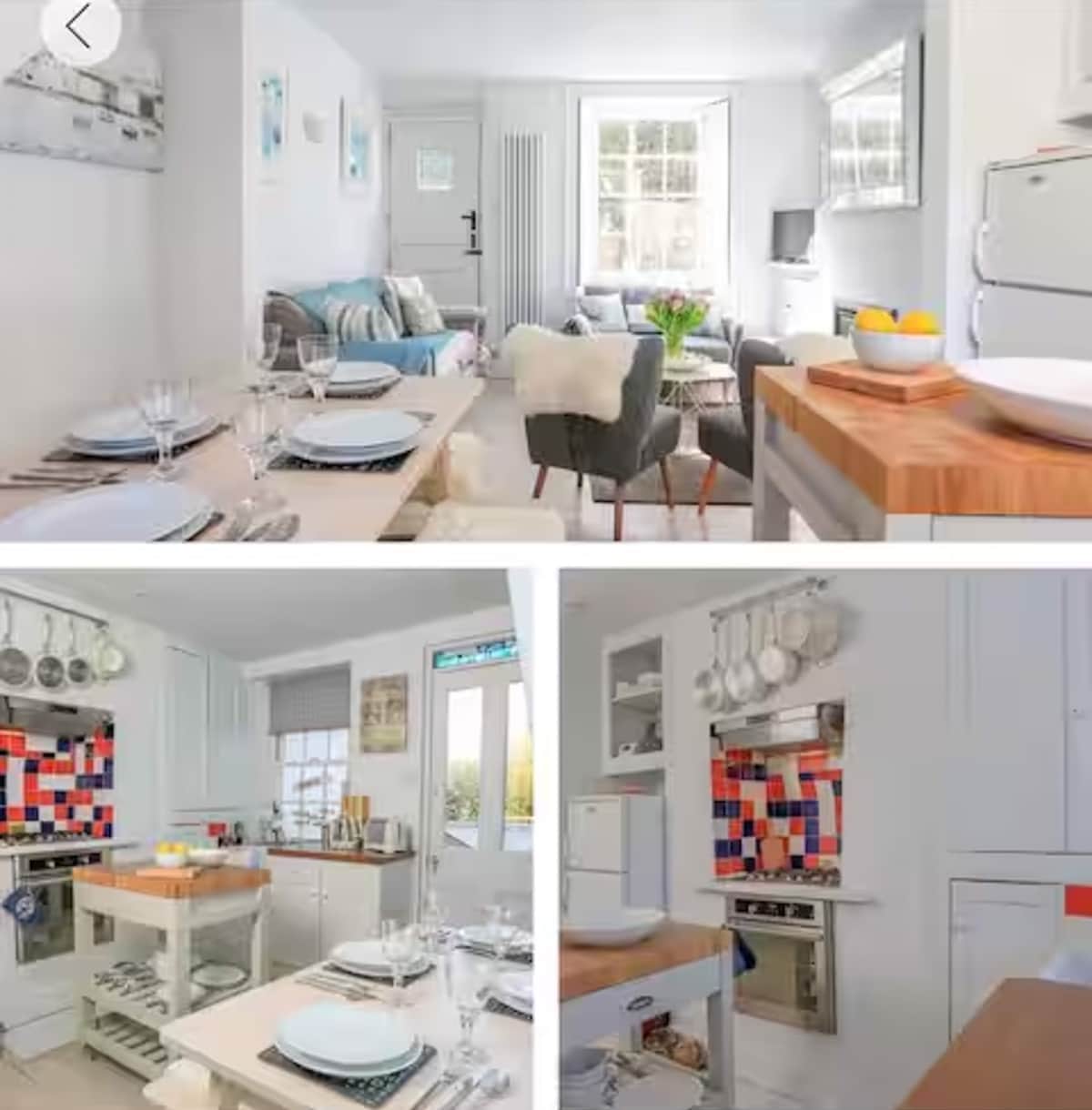Lounge, kitchen, dining area at this cosy Fishermans cottage