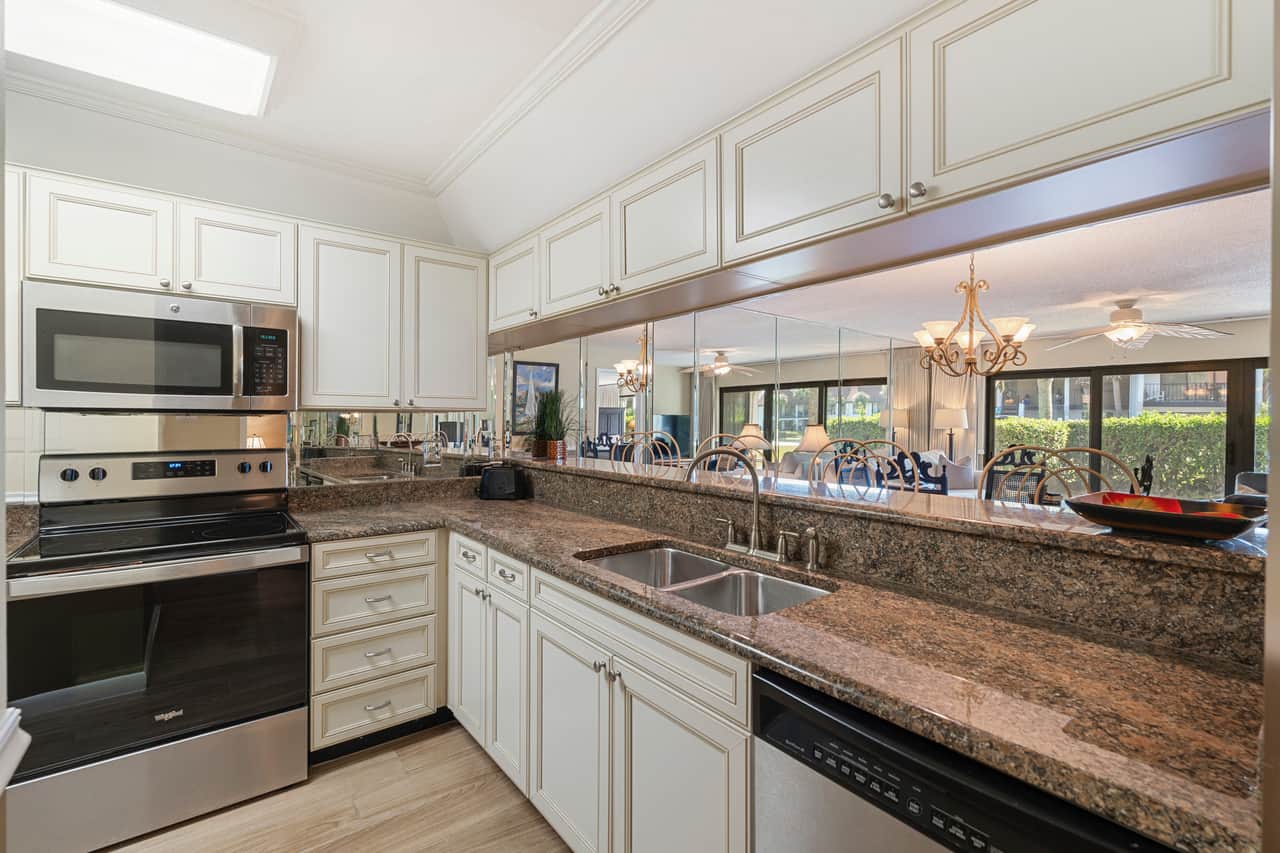 Full kitchen with everything you need — Panama City Beach condo, PCB, FL.