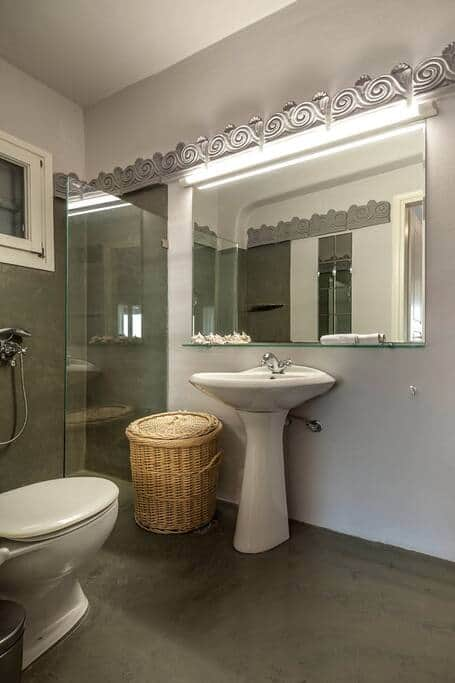 Downstairs bathroom in the stone villa