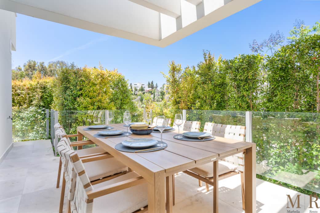 Outdoor dining area.