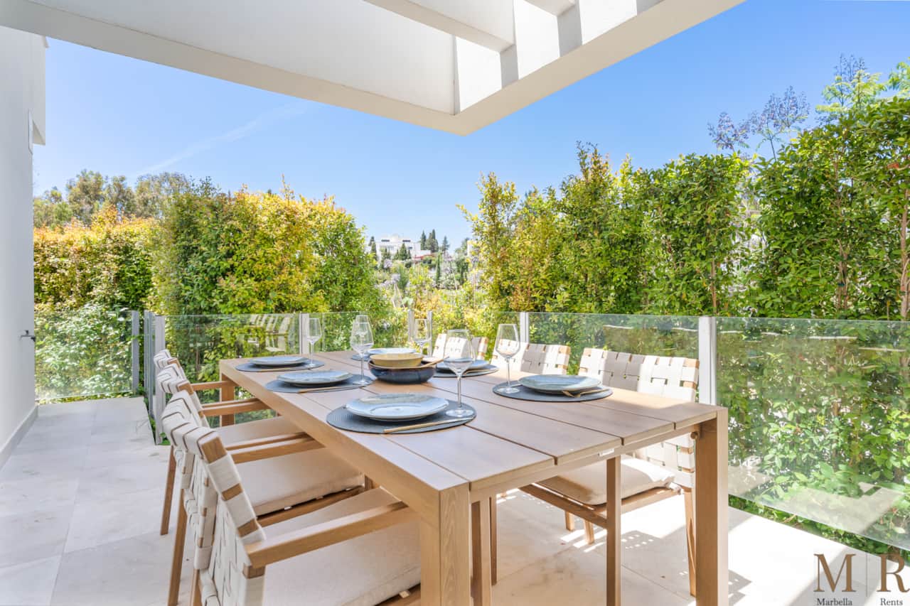 Outdoor dining area.
