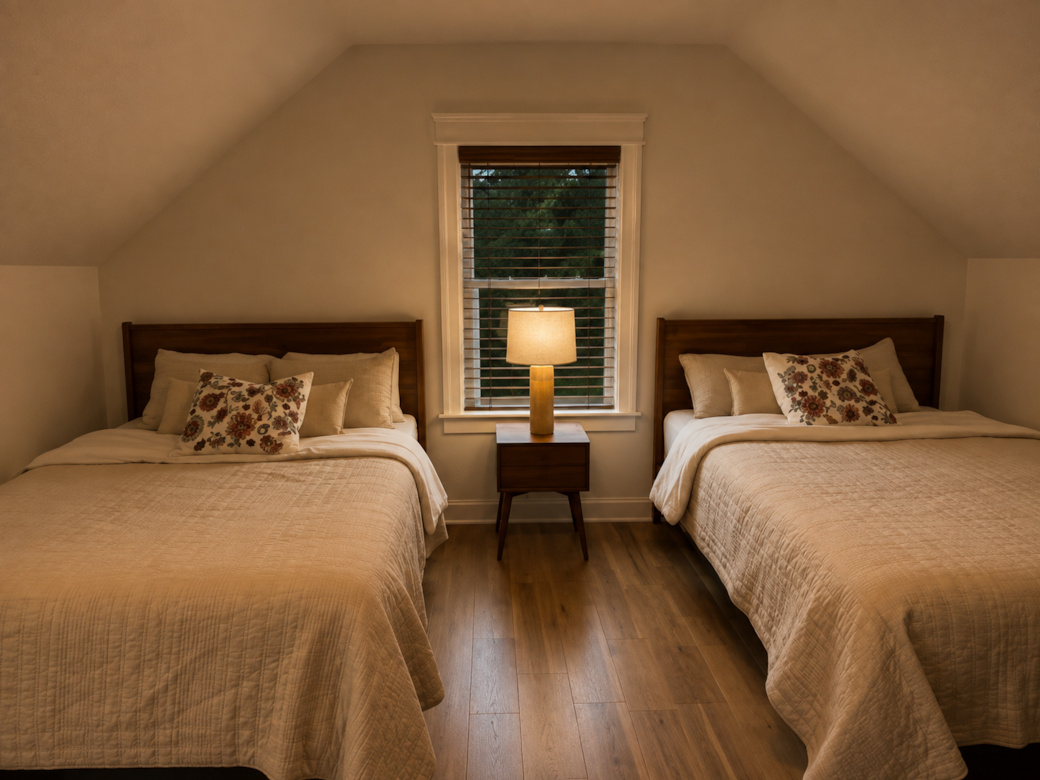 Second floor queen beds