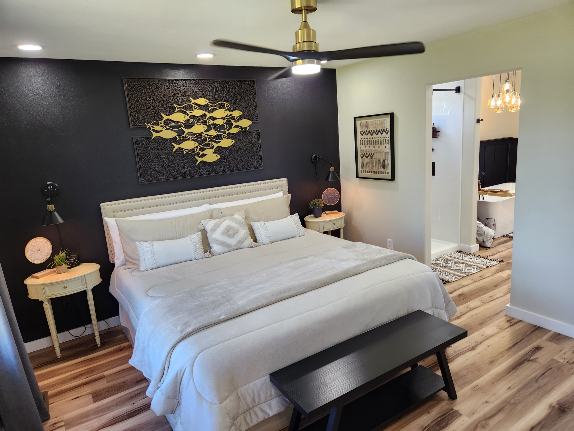 Lakeside Luxury Airbnb Master Bedroom