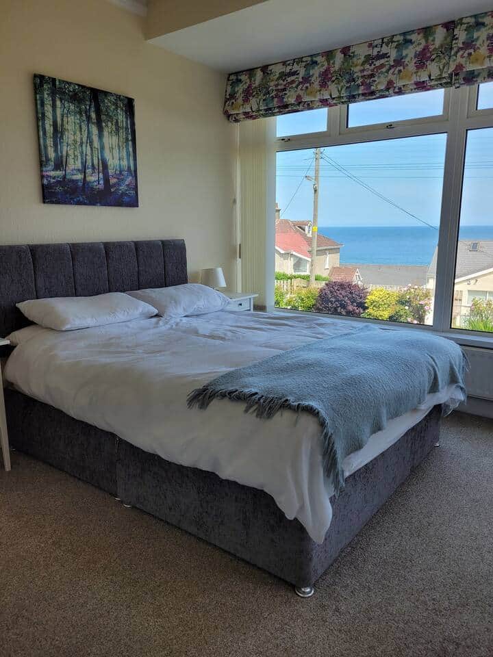 Beautiful spacious bright bedroom with wonderful views.