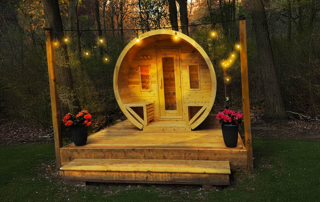 Melt your stress away! Enjoy our brand new barrel sauna right in the backyard Melt your stress away! Enjoy our brand new barrel sauna right in the backyard