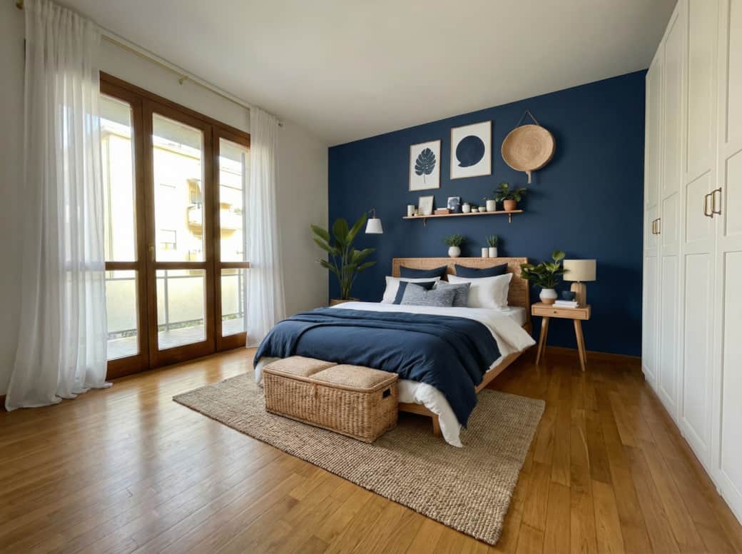 La camera da letto con balcone