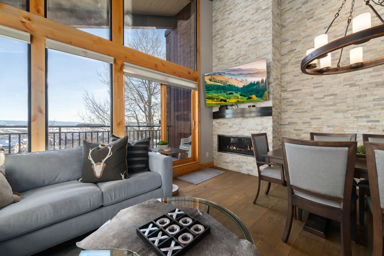 living room with private balcony