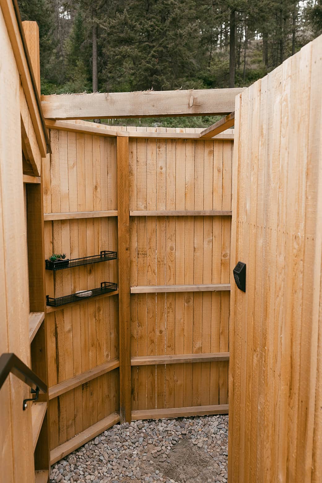 Entry to outdoor shower