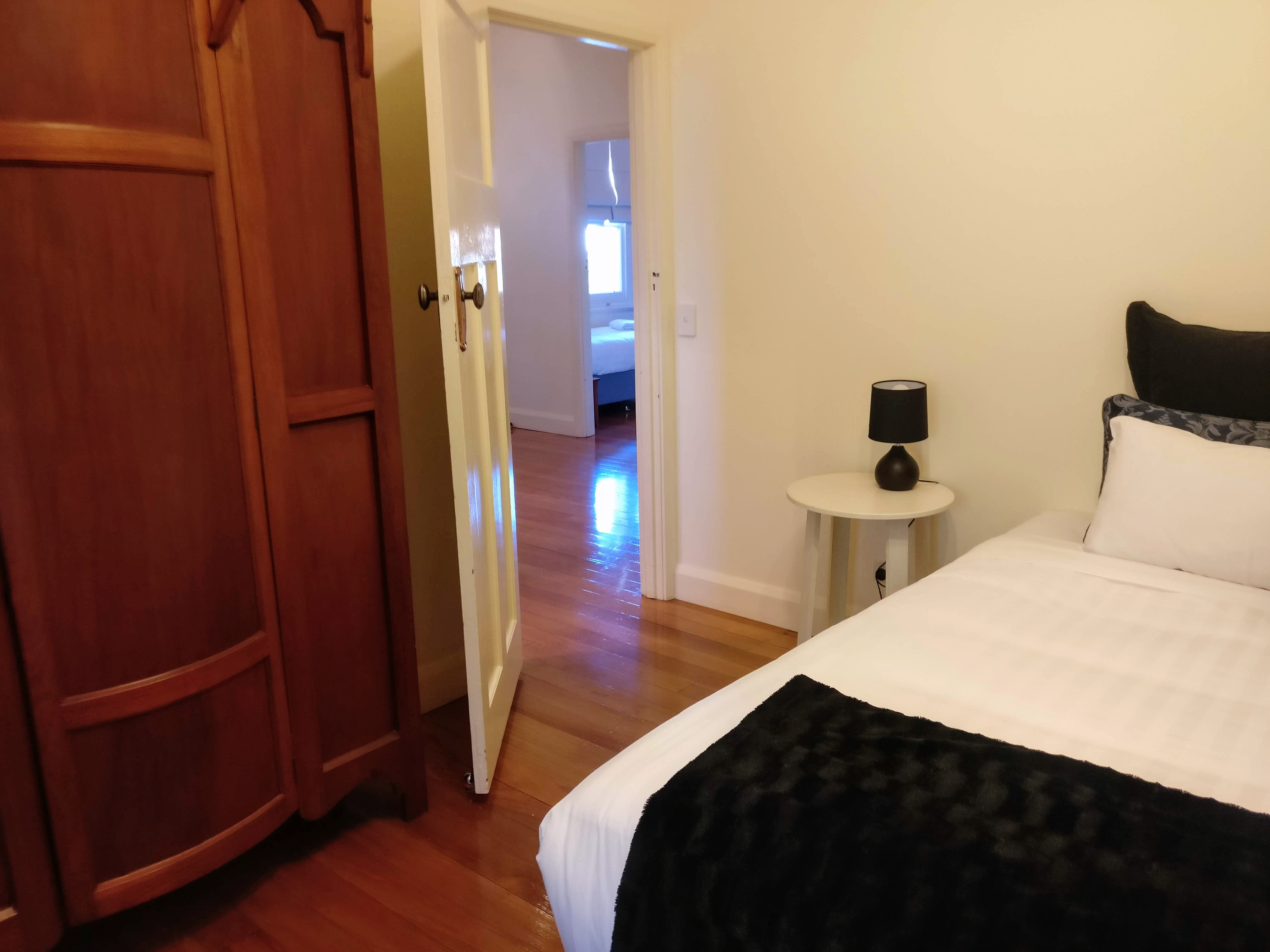 Polished floorboards perfect this home