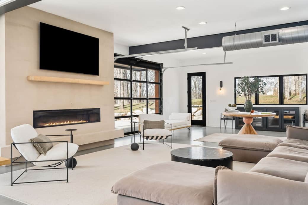 Comfort by the fire, entertainment built in.