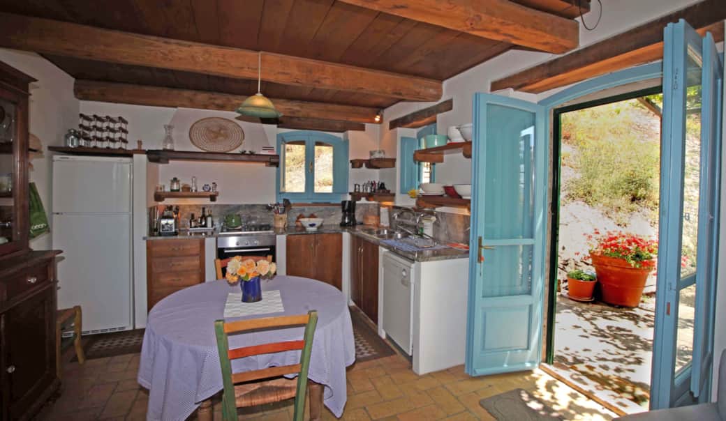 Casa Carina--French doors from Kitchen to Terrace