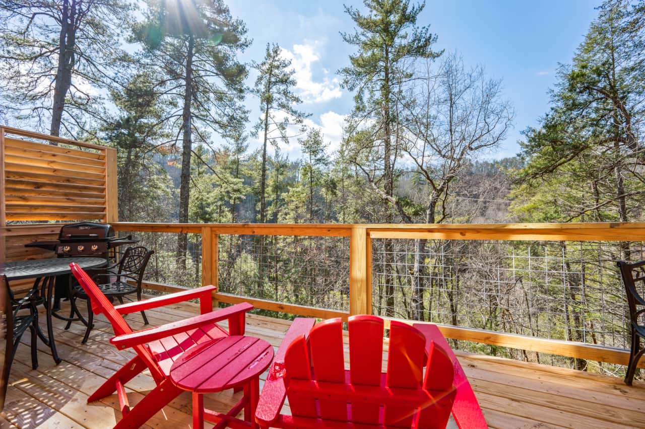 Grab a seat in the Adirondack chairs and enjoy your peaceful retreat in nature.
