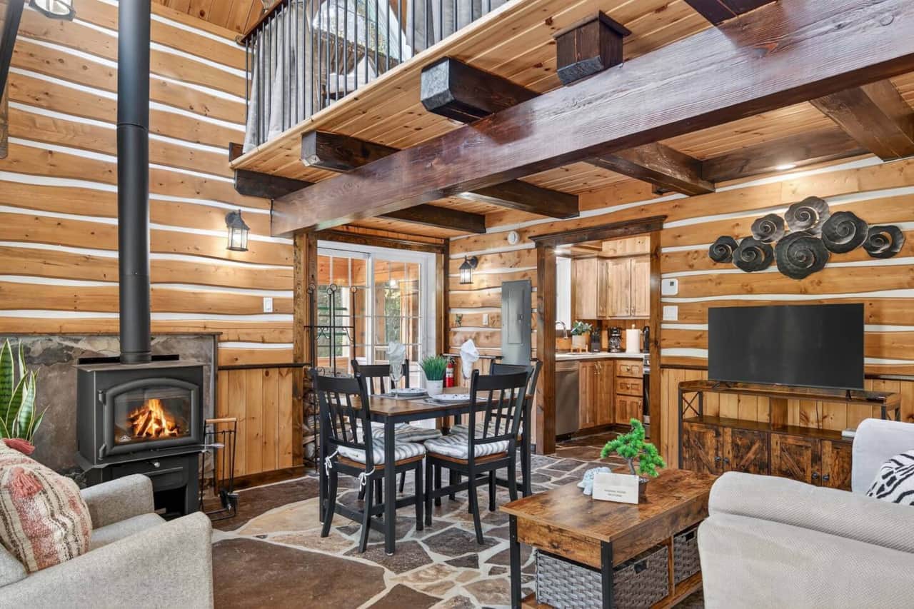 Living room (with wood-burning stove)