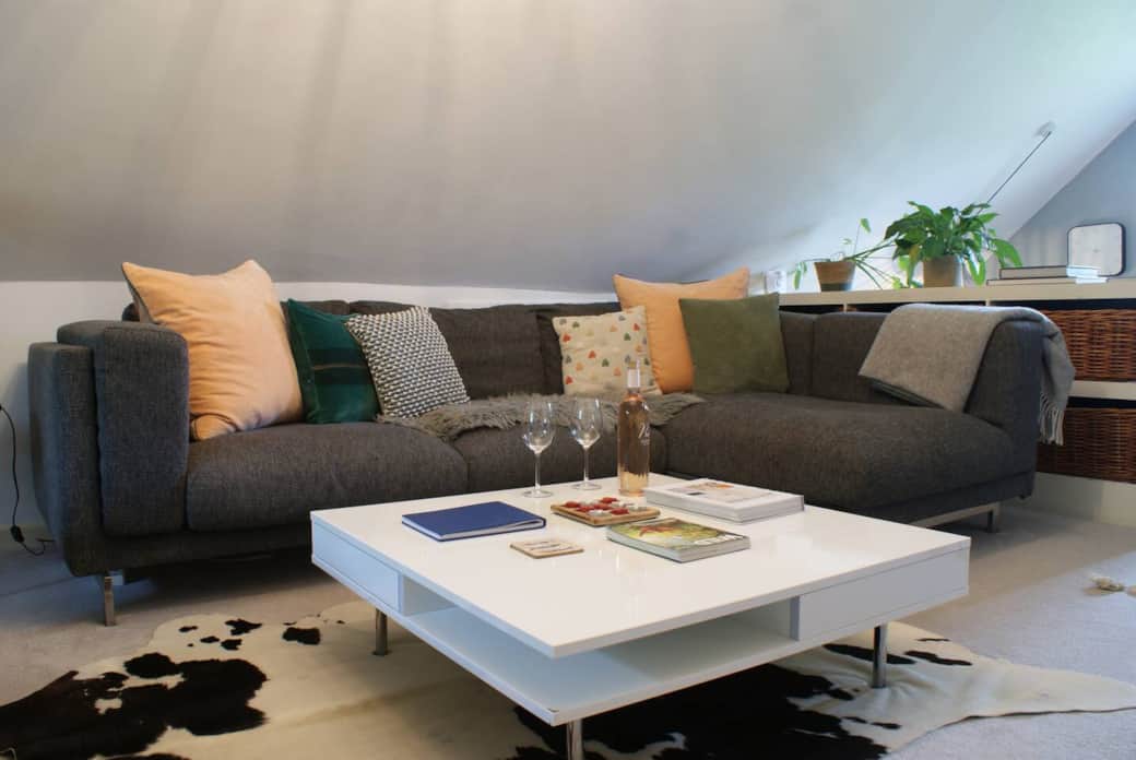 Large corner sofa, comfortable spot to lounge around after a long coastal walk.