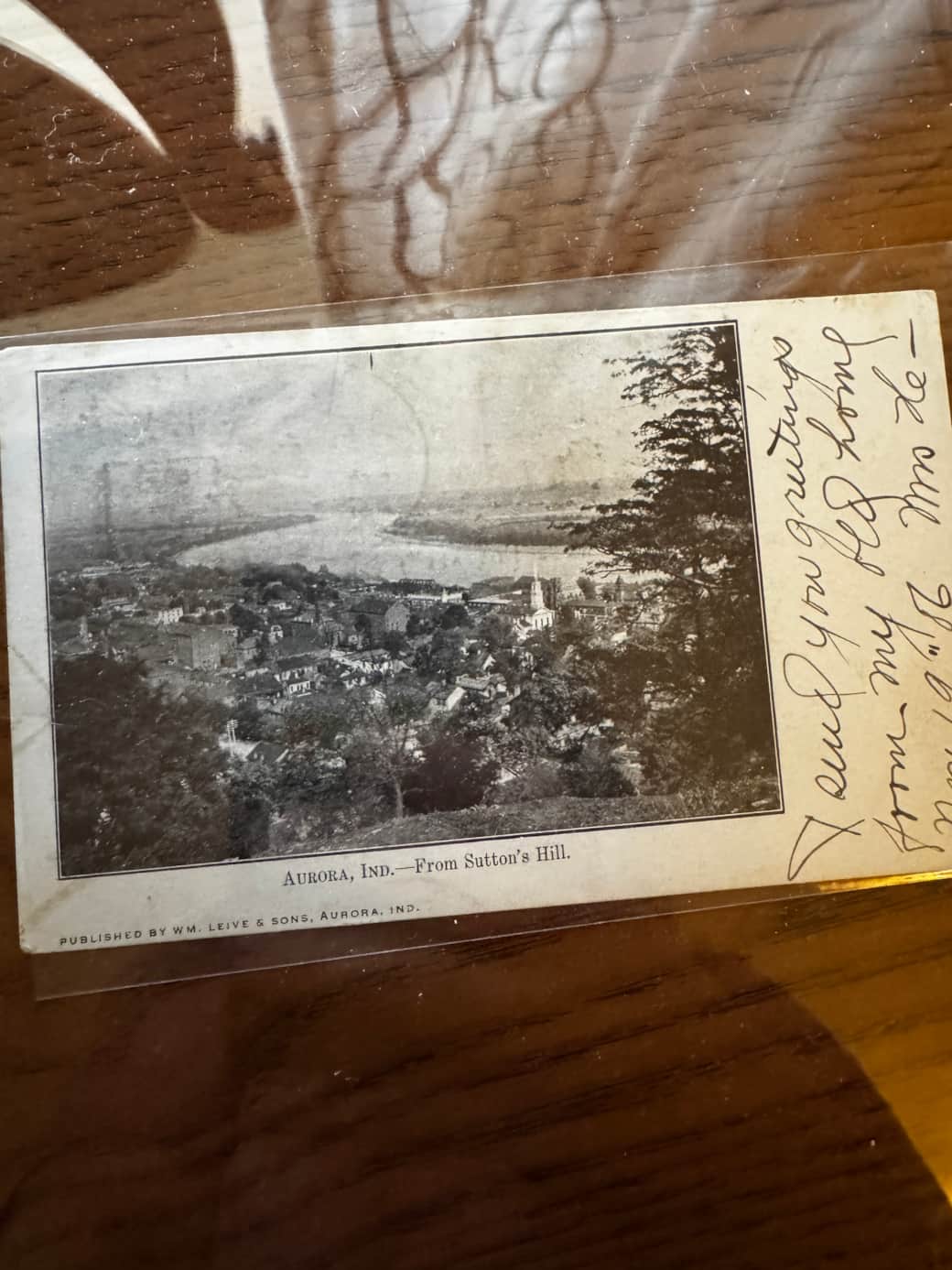 Historic postcard, photo taken from top of our hill in 1918