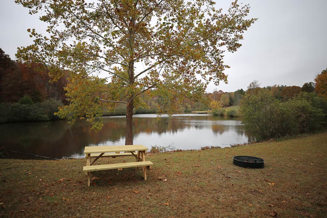 Picnic table and fire ring with grill Picnic table and fire ring with grill