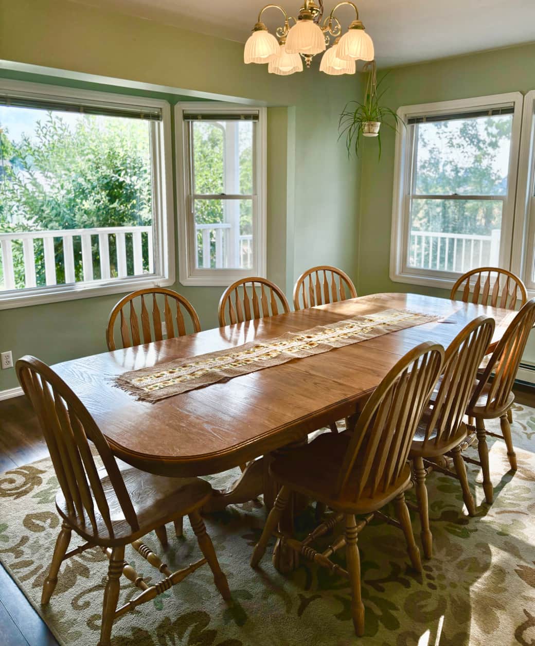 Garden views from the formal dining room