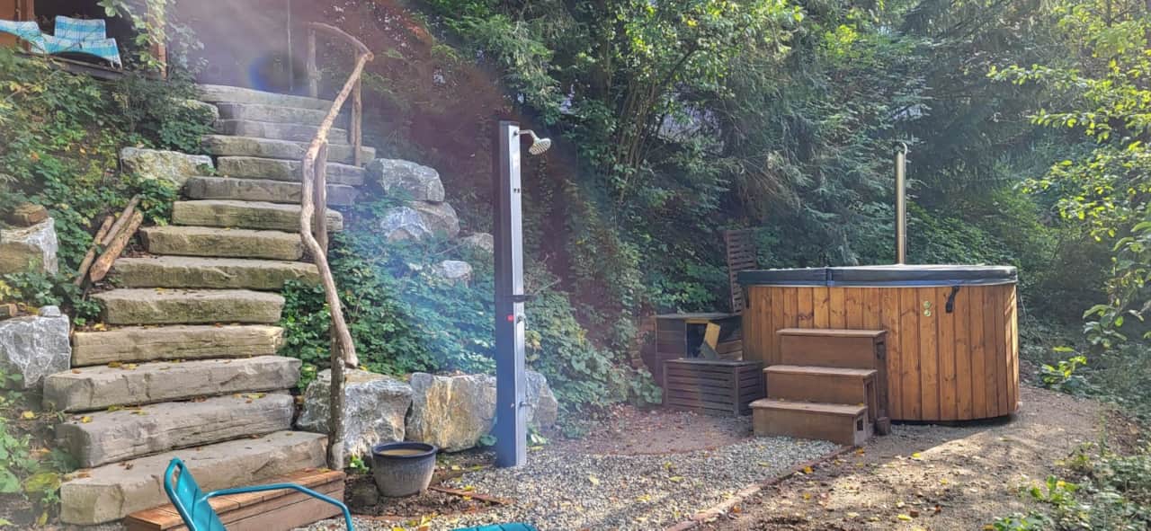 Weg zur Sauna