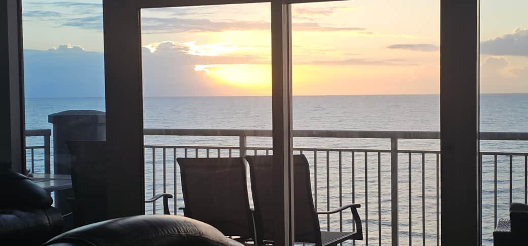 Scenery sunrise from living room pure bliss