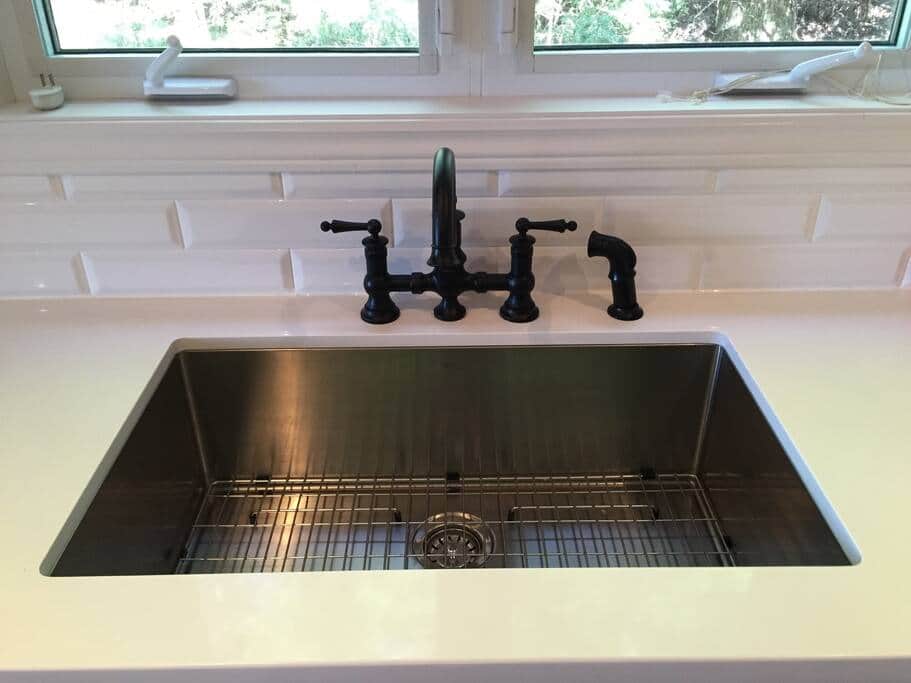Large stainless steel sink