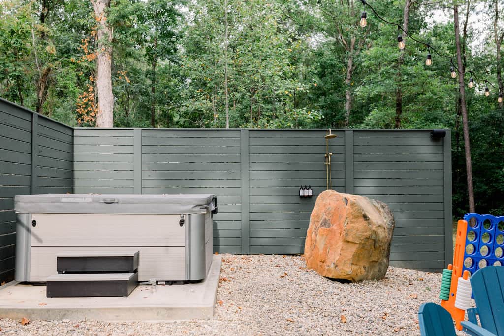 Hot tub and outdoor shower