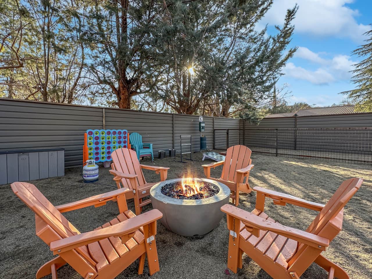 Shared Backyard with outdoor games, dog run, propane grill and 2 firepits!