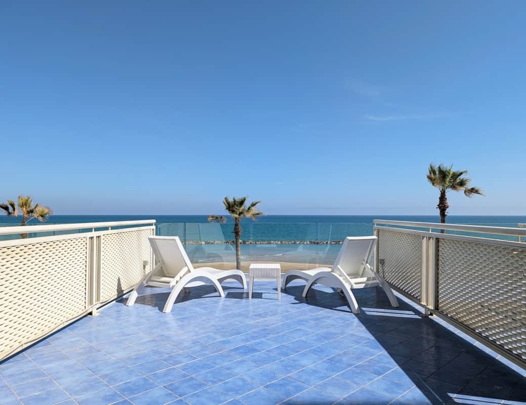 Relaxing terrace seating overlooking the Adriatic