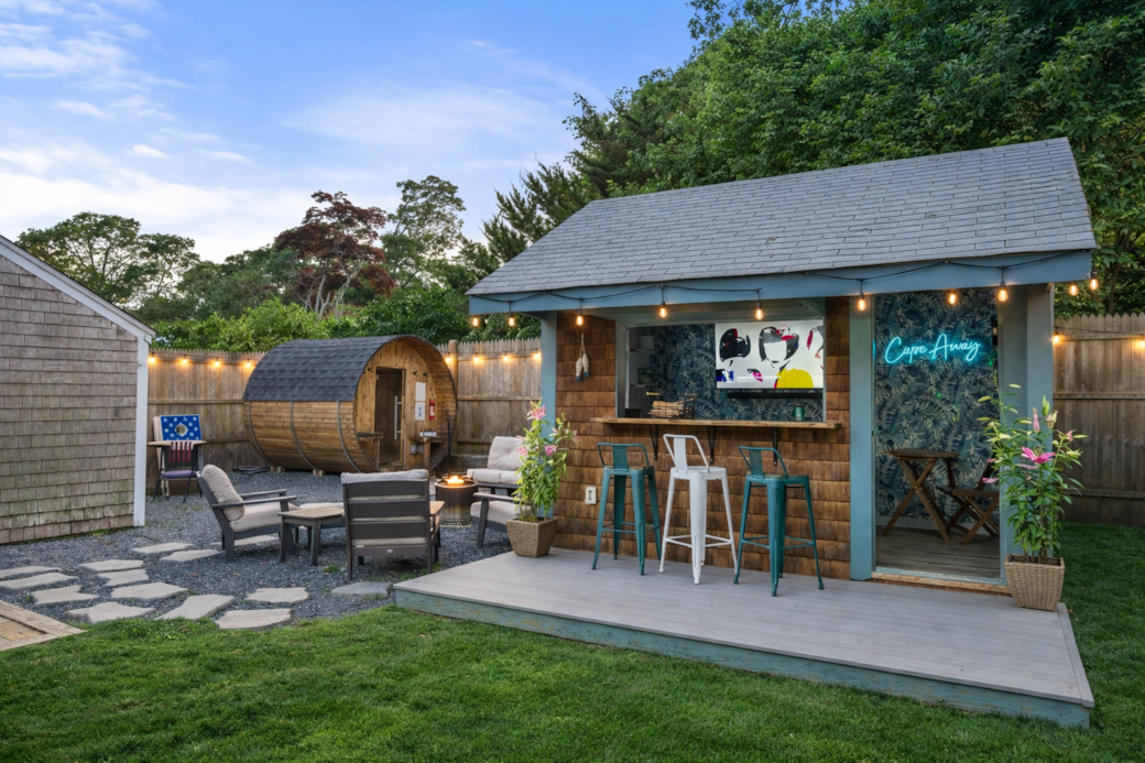Our bar shed by the lounge zone