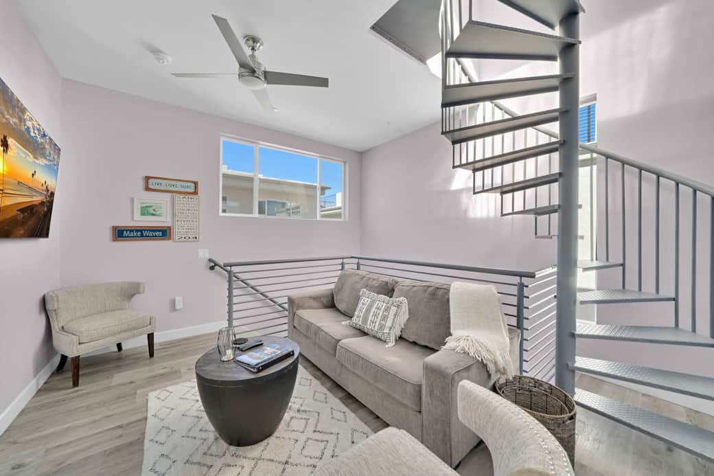 Stairs to roof deck