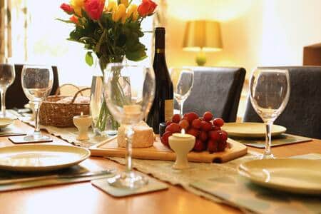 Close Up Of Dining Table Close Up Of Dining Table