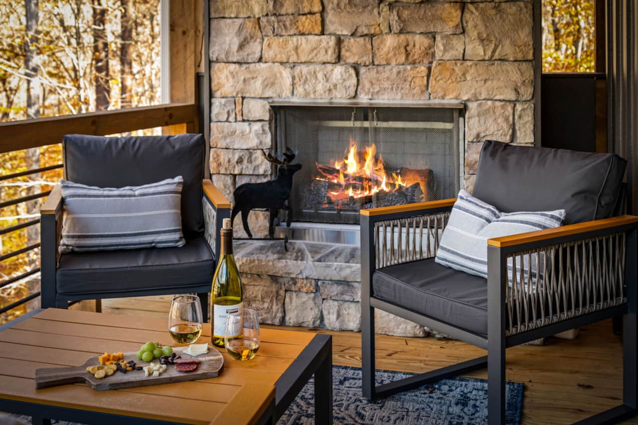Back Deck: Relax by the Fire