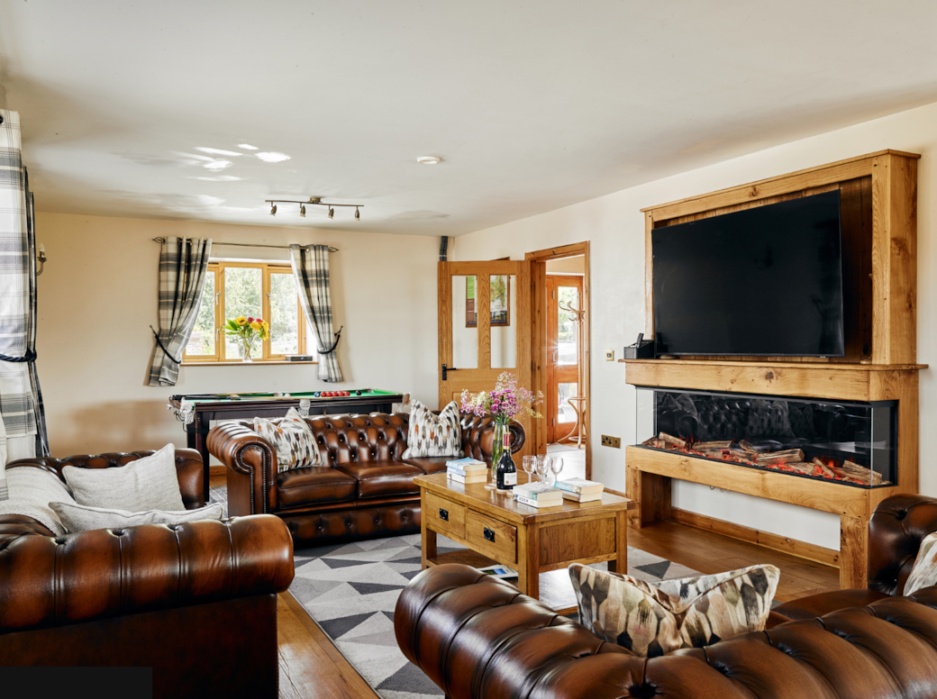 Living Room and Pool Table